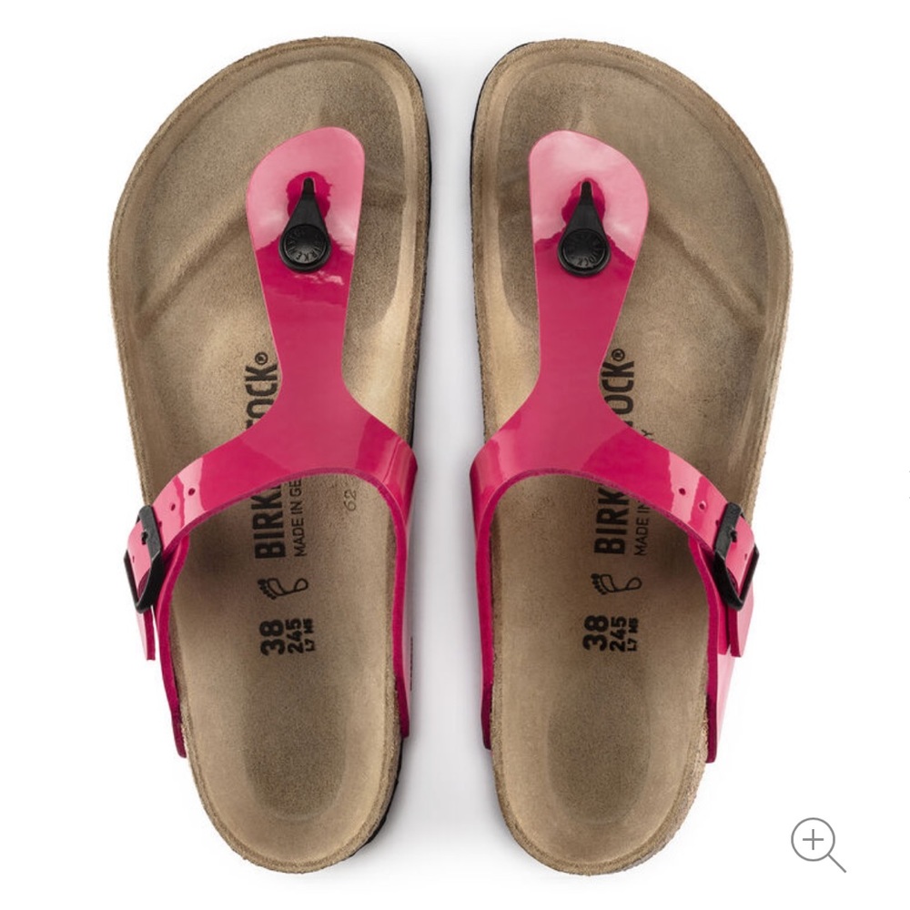 Birkenstock Gizeh 39 Fuchsia Tulip Pink Patent NWT